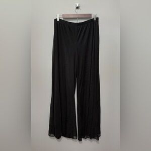 Vince Camuto Double Layer Pants Wide Leg Silhouette Sheer Overlay & Tonal Pant